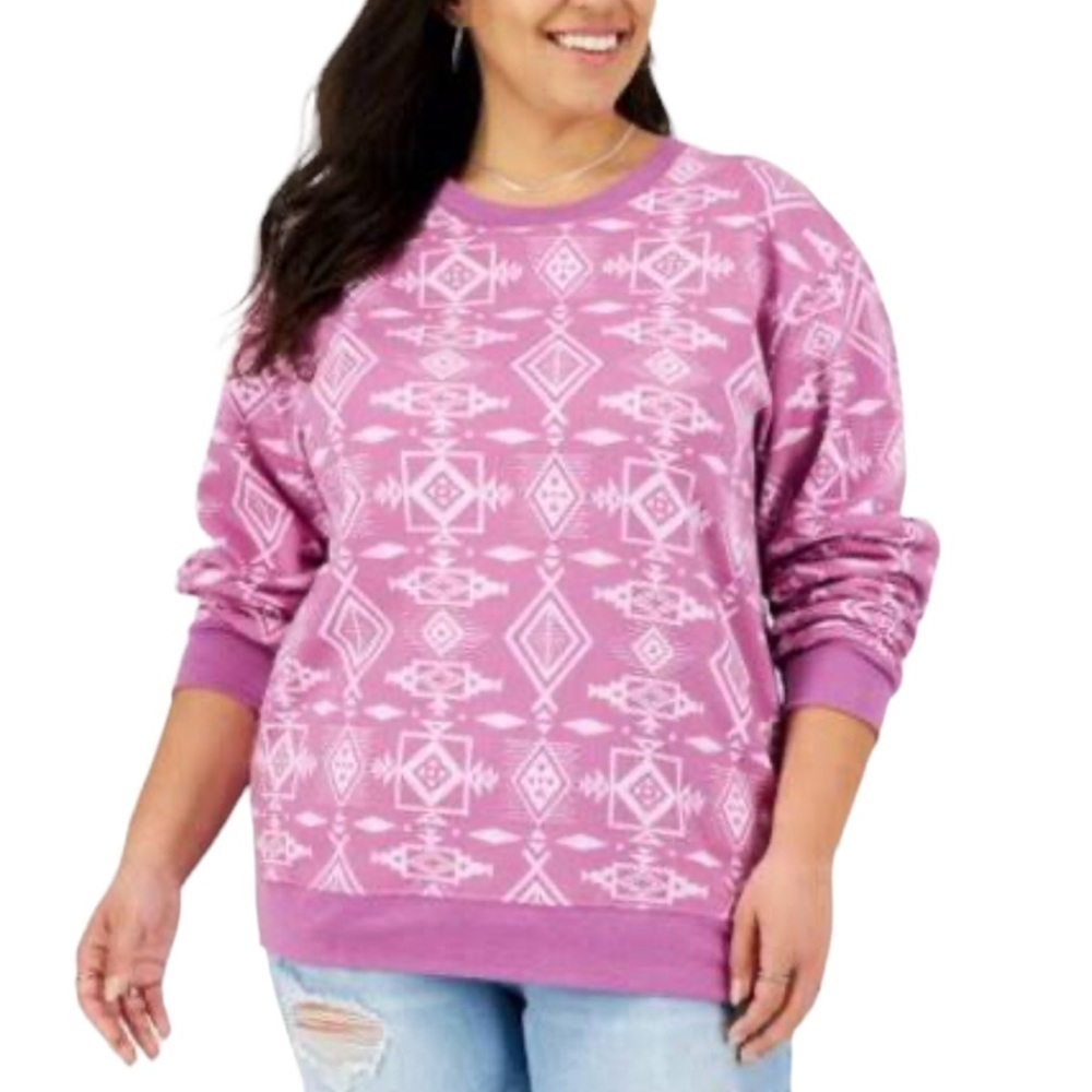 Mighty Fine Graphic Sweatshirt Purple Size 3X